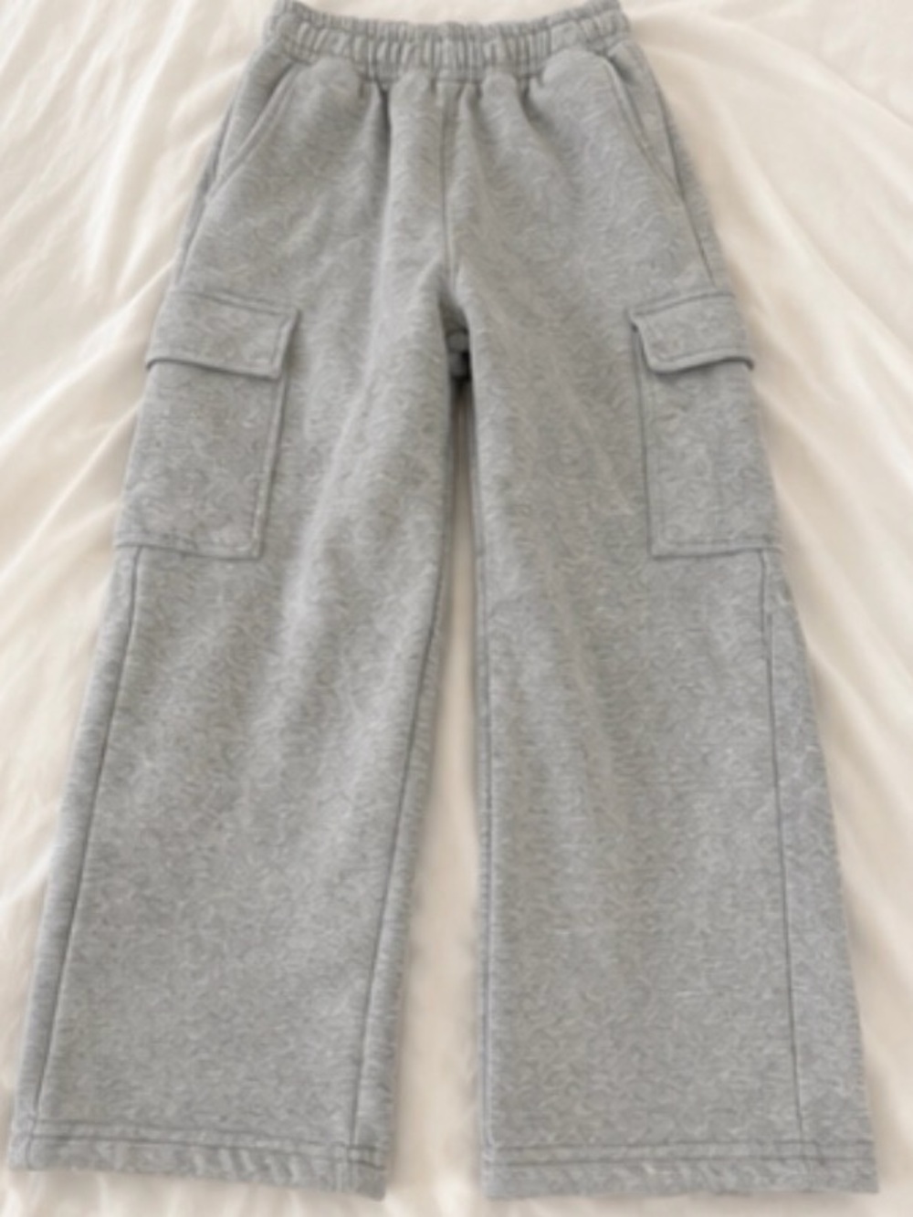 Gray Cargo Sweatpants - Comfortable Wide-Leg